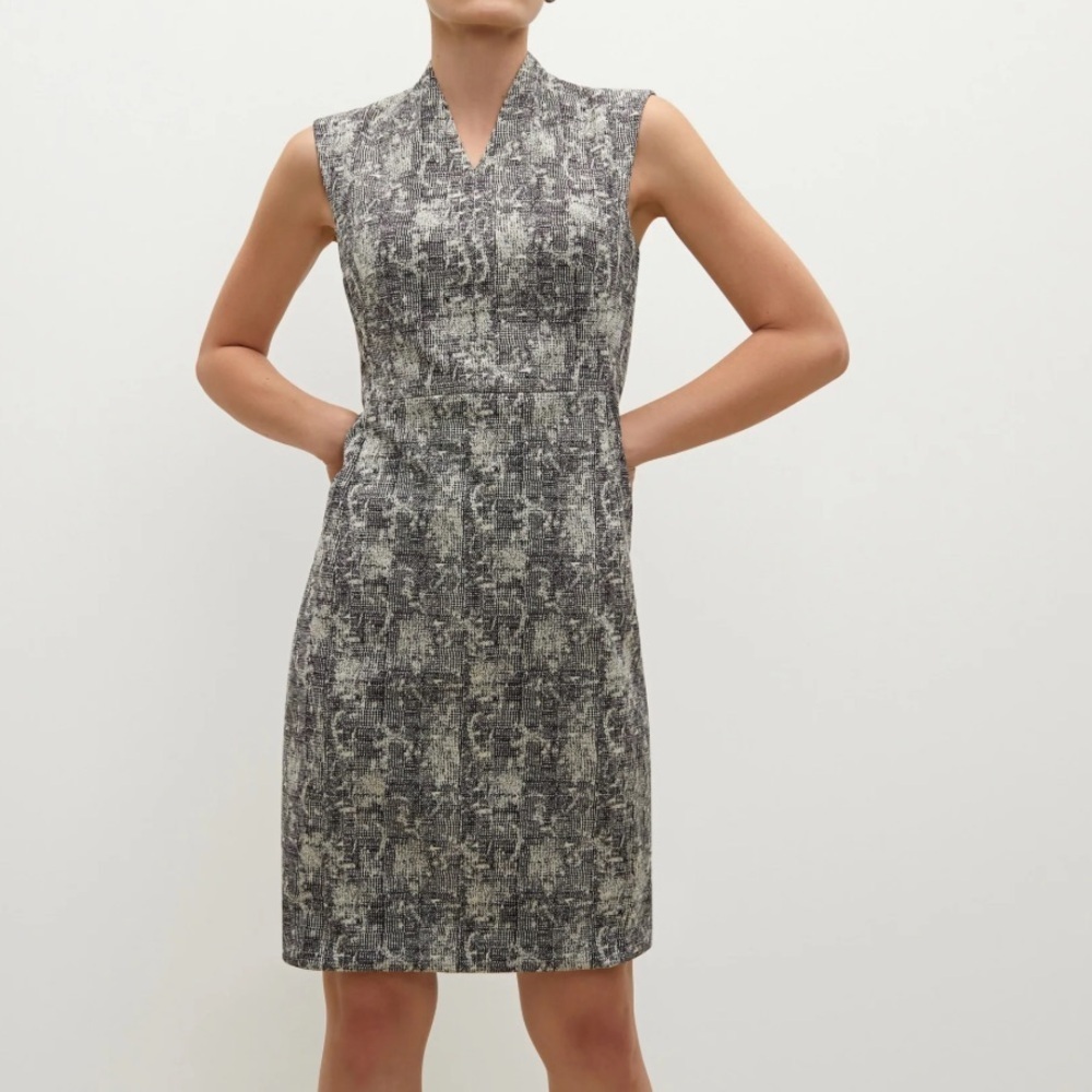 MM. Lafleur Womens Aditi Crackle Sleeveless back zip sheath dress 8 NWT